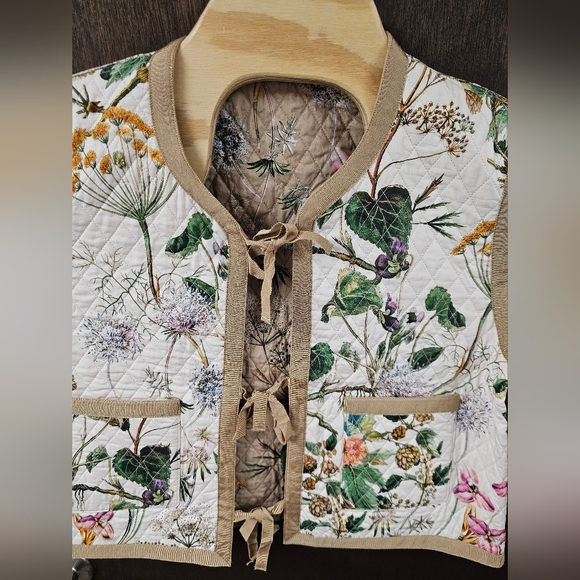 NWT CARA CARA Marissa Jacket in Whimsical Ivory / Khaki Medium - Picture 5 of 10